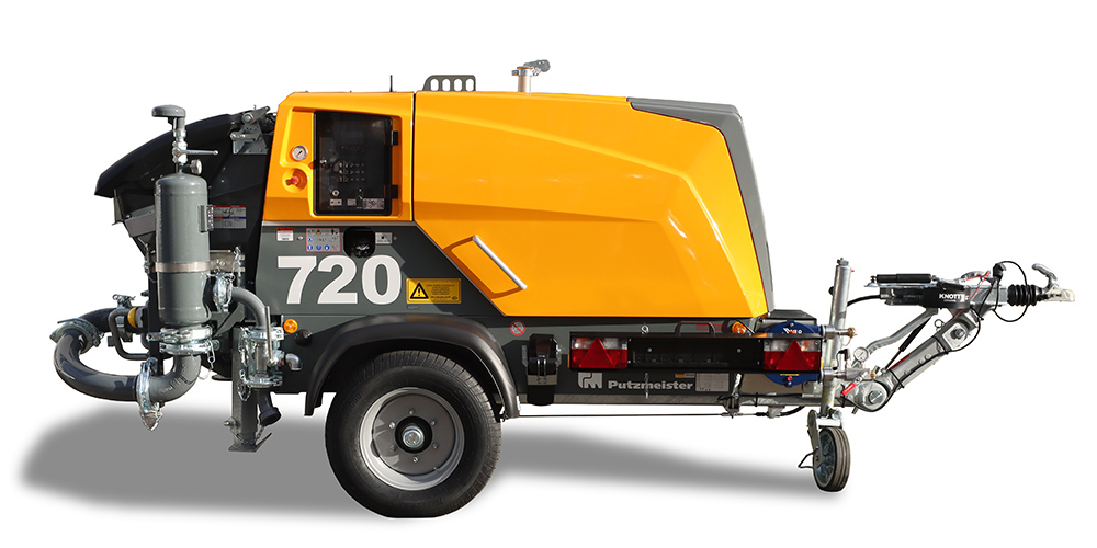 Putzmeister P 720 Synchro for shotcrete to self-levelling floor screed at bauma 2025 in Munich