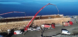 Les pompes à béton Putzmeister pour la construction de la liaison routière fixe entre Oulu et Hailuoto