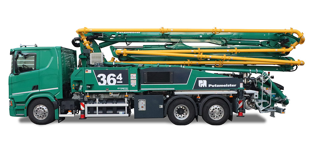 Pompe à béton montée sur camion Putzmeister M36-4 sur camion Scania GNC